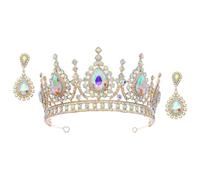 Toyvian Conjunto de Joyas para Novia Tiara de Mujer y Pendientes de Imitación, Delicado y Llamativo, Adecuado para Bodas y Sesiones de Fotos