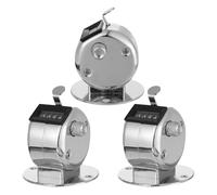 Toyvian Contador de Vueltas Manual Mecánico de Metal 4 Dígitos Base, 3 Unidades, para Contar Personas, Artículos y Puntajes en Deportes y Almacenes