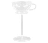 Toyvian Copa de Cristal para Bebidas de 140 Ml Pie Alto y Asa, Copa Decorativa Creativa para Bar y Fiesta, Vaso de Vidrio para Vino y Whisky, Adecuado para Cafeterías y Eventos
