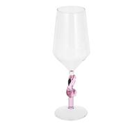 Toyvian Copa de Vino de Cristal Rosa 500ml Diseño de Flamenco, Copa de Cóctel Moderna para Bar y Fiesta, Vidrio Duradero para Restaurante y Hogar