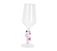 Toyvian Copa de Vino Rosa Flamingo de Vidrio Copa Elegante para Cócteles Fiestas y Bares