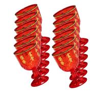 Toyvian Copas de Vino Chinas Rojas para Bodas 12 Piezas 40 Ml Vasos Desechables para Licor Festivos para Recepción y Celebraciones