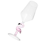 Toyvian Copas de Vino Rosa Tallo de Flamenco de Vidrio Reutilizable, Diseño Creativo y Elegante para Fiestas en Casa y Reuniones Obsequios