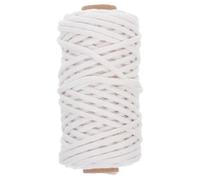 Toyvian Cordón de Algodón Retorcido 3 MM Color Beige Natural 20 M para Manualidades Macramé y Envolturas Cuerda Trenzada Resistente y Flexible para Decoración Interior y Exterior