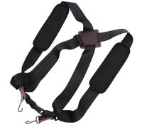 Toyvian Correa Doble de Hombro para Djembé de Adultos, Ajustable de Poliéster y Cuero, Negra y Marrón, Correa Resistente y Cómoda para Instrumentos de Percusión Africanos