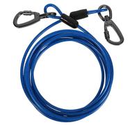 Toyvian Correa para Perro Resistente Doble Gancho, Cuerda De Tracción De Acero De 5 Mm x 3 M, Recubrimiento Azul Intenso para Paseos y Entrenamiento De Mascotas