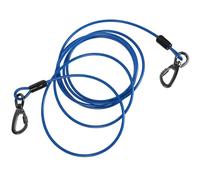 Toyvian Correa para Perros 5 Mm X 3 M de Acero Inoxidable Recubrimiento Resistente al Agua, Doble Gancho de Aleación, Cuerda de Tracción Antielasticidad para Entrenamiento y Paseo al Aire