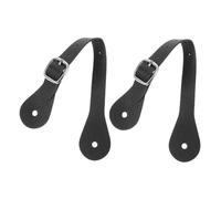 Toyvian Correas Ajustables para Espuelas de Cuero Genuino Negro, 2 Piezas para Botas de Montar a Caballo, Correas de Talón Estilo Western para Mujer, Equipo de Equitación al Aire Libre