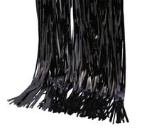 Toyvian Cortinas Metálicas Flecos de Papel Aluminio Negro de 90x240cm para Decoración de Fiesta Infantil y Fondo para Fotografías Acabado Ligero y Brillante
