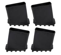 Toyvian Cubiertas para patas de escalera de mano antideslizantes de goma negra 4 piezas resistentes al desgaste para uso en interiores y exteriores 2.36X2.36X1.10In