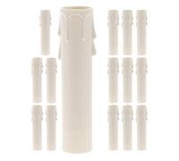 Toyvian Cubiertas para Velas Tubo Lágrima 15 Piezas Plástico Color Claro 30x100 Mm Funda Protectora Portalámparas para Candelabros Decoración Hogar