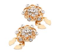 Toyvian Cubrebotones para Mujer Pedrería Brillante 2 Piezas Metálicas Doradas Kc Adornos Desmontables para Puños de Camisa Accesorios Elegantes para Camisas y Chaquetas de Boda