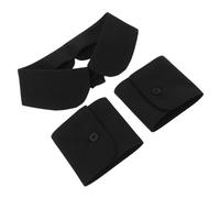 Toyvian Cuello Falso Desmontable para Mujer y Mangas Falsas Conjunto de Puños y Cuello Negro Accesorio de Camisa para Oficina y Vestimenta Profesional Insertos Ligeros y Cómodos para