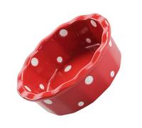 Toyvian Cuenco de Cerámica para Hornear Postres 350ml, Tazón para Servir Desayuno y Arroz al Horno, Diseño de Puntos Rojo, Adecuado para Ensalada de Frutas y Cocina Diaria