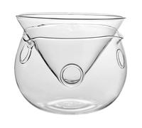 Toyvian Cuenco de Vidrio Transparente con Contenedor para Hielo Seco Doble Tazón Estable para Ensaladas y Cócteles Apto para Restaurantes y Reuniones Familiares