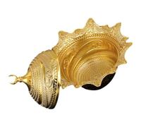 Toyvian Cuenco Decorativo de Metal Pequeño Color Dorado con Tapa, Soporte para Almacenar Nueces y Dulces, Recipiente Elegante para Decoración de Hogar y Uso en Fiestas