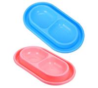 Toyvian Cuenco Doble para Gatos Foso Antihormigas, Comedero de Agua y Alimento para Gatos Callejeros, 2 Unidades Base Antideslizante y Fácil Mantenimiento