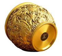 Toyvian Cuenco Pequeño de Latón Estilo Chino Dragón para Decoración de Escritorio y Sala, Adorno de Fortuna Feng Shui