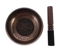 Toyvian Cuenco Tibetano de Meditación de Cobre Varilla de Madera, Diámetro 14.5 Cm, Juego de 2 Piezas para Yoga, Musicoterapia y Decoración Zen