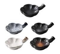 Toyvian Cuencos Cerámicos Redondos para Salsa y Aperitivos, 5 Unidades Asas, Diseño Floral para Uso en Cocina y Reuniones Familiares Color Aleatorio