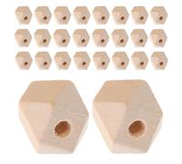 Toyvian Cuentas Hexagonales de Madera sin Tratar 14 MM 50 Piezas Cuentas Geométricas Poligonales para Manualidades Bisutería y Collares Hechos a Mano Espaciadoras Rústicas para