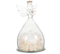 Toyvian Cúpula de Cristal, Flor Preservada Decorativa, Adorno Romántico con Estatua de Ángel, Obsequio para Día de San Valentín y Aniversario, Pieza Única para Hogar y Oficina