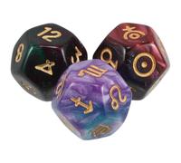 Toyvian Dados de Adivinación Numerados de 12 Caras en Dos Colores, Set de 3 para Constelaciones, y, Accesorios para Juegos de Tarot y rol