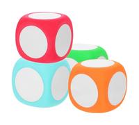 Toyvian Dados Didácticos de Espuma para Actividades Educativas, 4 Unidades de 6 CM Superficie para Escribir y Borrar, Ideales Aula y Juegos de Matemáticas