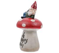 Toyvian Decoración de Hongos de Resina, Adorno de Muñeca de Jardín Hongo y Enano Rojo y Blanco, para Patio y Decoración del Hogar, y Fácil de Limpiar