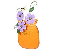 Toyvian Decoración De Pared Jarrones Pintados Mano Maceta De Metal Para Pared Para Jardín Soporte Para Maceta Colgante De Hierro Casa o Balcón