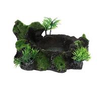 Toyvian Decoración De Plato para Reptiles Cuenco De Resina De Adecuado para Gecos Tortugas Función De Comedero y Bebedero para Acuarios