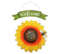 Toyvian Decoración De Puerta Delantera Letrero De Bienvenida y Colgante De Girasol Para Jardín Patio y Porche