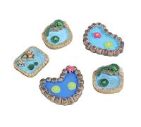 Toyvian Decoración para Jardín 5 Piezas de Mini Piscina de Resina para Micro Paisaje y Adornos Creativos para Decoración Exterior Varios Estilos