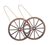 Toyvian Decoración Rústica Ruedas De Carreta De Madera Pequeña 20 Cm Para Interiores y Exteriores, Adorno Circular Vintage Del Oeste Para Casa, Jardín y Habitación, Rueda De Carro Colgante Artesanal