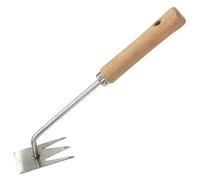 Toyvian Desmalezadora Manual Multifunción de Acero Inoxidable Mango de Madera, Herramienta de Jardinería para Eliminar Malas Hierbas y Raíces en Césped y Jardín