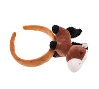 Toyvian Diadema Buen Ajuste de Peluche de Caballo Marrón y Estilo Festivo para Fiesta del Año Chino 2026 para Disfraces y Celebraciones Familiares