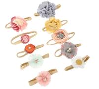 Toyvian Diademas para Niñas Pequeñas Flores Elásticas Suaves de Nylon, Set de 10 Piezas para Ñiño Recién Nacido, Tocado Infantil Cómodo para Baby Shower y Cumpleaños
