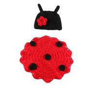 Toyvian Disfraz Bebé Mariquita con Gorro De Crochet EláStico Accesorio De Fotografía para ReciéN Nacidos Unisex Ideal para Sesiones FotográFicas Y Regalos De Baby Shower