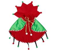 Toyvian Disfraz Navideño para Mascotas Capa Verde Ajustable para Perros Pequeños y Gatos Traje de Papá Noel de Invierno Transpirable para Fiestas y Celebraciones Festivas