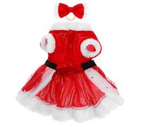 Toyvian Disfraz Navideño para Perro Papá Noel, Ropa Navideña Roja Suave, Talla S, Invierno Fiesta, Mascota Cachorro Navidad, Accesorios Lazo para Perros