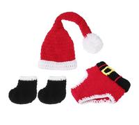 Toyvian Disfraz Papá Noel De Punto, Navidad Recién Nacido Disfraz Punto de Ganchillo Papá Noel Sombreros Pantalones y Calcetines Accesorios de fotografía Para Sesiones De Fotos Y Regalos