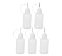 Toyvian Dispensador de Pegamento de Pe Punta de Aguja Delgada, Botella Flexible de 30ml para Aplicaciones Precisas de Manualidades, Paquete de 5 Botellas Portátiles