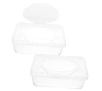 Toyvian Dispensador Porta Toallitas Húmedas para Ñiño, Caja con Tapa Transparente, 2 Piezas, Caja Recargable de Pp para Baño y Hogar, Portátil y Práctico para Uso Infantil