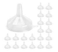 Toyvian Embudo Pequeño de Plástico Transparente 60 Unidades Boca Ancha para Llenar Botellas Uso Cocina Laboratorio Perfumería y Manualidades Embudos para Líquidos y Polvos