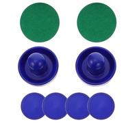 Toyvian Empujadores y Discos para Hockey de Aire Repuesto para Mesa de Air Hockey con Palas Ergonómicas y Protectores Color Azul Profundo