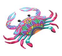 Toyvian Escultura de Cangrejo de Hierro para Colgar Pared Decoración Metálica Morada Ligera Arte de Pared para Jardín y Hogar Adornos Artesanales Resistentes para Exteriores E