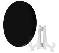 Toyvian Espejo Decorativo de Obsidiana Negra en Forma de Disco con Soporte, Círculo Elegante y Estable para Decoración de Oficina y Meditación Color Aleatorio