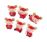Toyvian Estatua de CAI Shen de Resina 6 Piezas, Mini Adornos de Escritorio para Año, Decoración Festiva de Riqueza y Prosperidad para Hogar y Oficina, Figuras Compactas