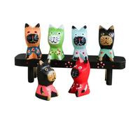 Toyvian Estatua de Gato de Madera Pequeña y Ligera Adorno Creativo para Escritorio y Decoración Portátil para Hogar y Oficina Regalo para Amigos y Amantes de Gatos