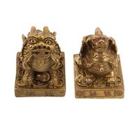 Toyvian Estatua de Latón Dorado Pixiu para Decoración del Hogar, Artesanía Artística Moderna, Amuleto para Atraer Dinero y Armonía en Estanterías